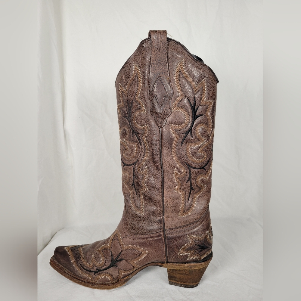 Corral Brown Western Leather Boots - Picture 3 of 16